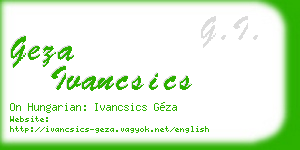 geza ivancsics business card